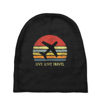 Vintage Travel World Traveler Themed Gift Love Traveling Baby Beanies | Artistshot