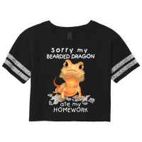 Funny Bearded Dragon Cute Lizard Beardie Ate My Homework Scorecard Crop Tee | Artistshot