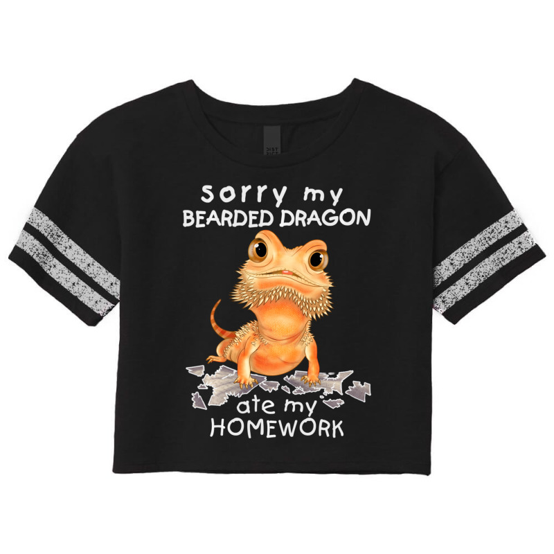 Funny Bearded Dragon Cute Lizard Beardie Ate My Homework Scorecard Crop Tee by behindcedar22 | Artistshot