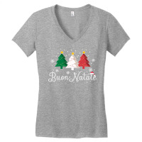 Buon Natale Italian Christmas Tree   Xmas Pullover Hoodie Women's V-neck T-shirt | Artistshot