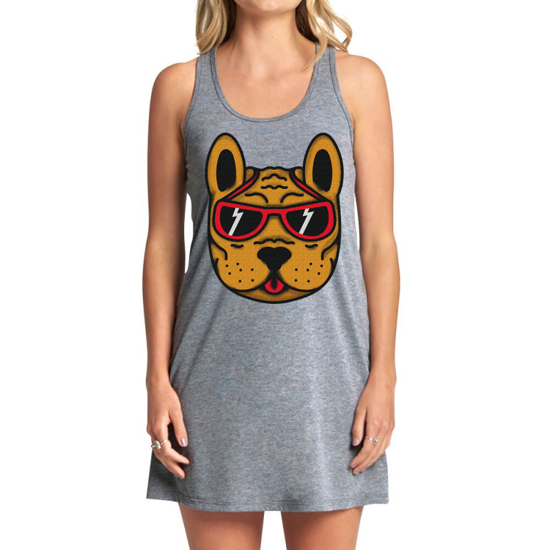 Dog Wearing Sunglasses-48zyb Tank Dress by declangreenwood | Artistshot