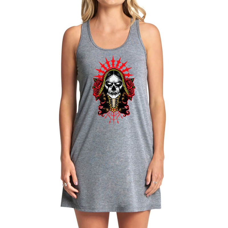 Evil Look La Calavera Catrina   Santa Muerte   Sugar Skull Premium T S Tank Dress by towamingle | Artistshot