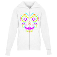 Big Calaveras Makeup Sugar Skull Day Of The Dead Sweatshirt Youth Zipper Hoodie | Artistshot