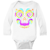 Big Calaveras Makeup Sugar Skull Day Of The Dead Sweatshirt Long Sleeve Baby Bodysuit | Artistshot