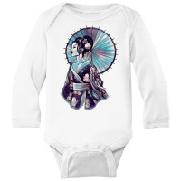 Geisha Watercolor Tokyo Parasol T Shirt Long Sleeve Baby Bodysuit | Artistshot