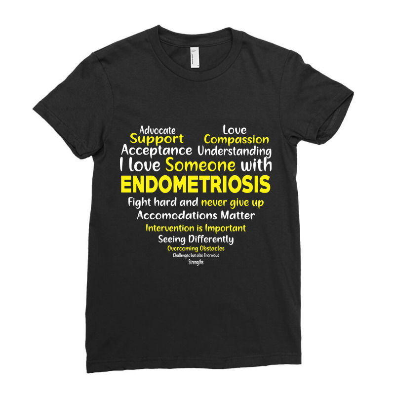 Endometriosis Awareness Support Heart Ladies Fitted T-Shirt by Inmamlil638 | Artistshot