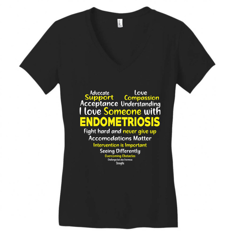 Endometriosis Awareness Support Heart Women's V-Neck T-Shirt by Inmamlil638 | Artistshot