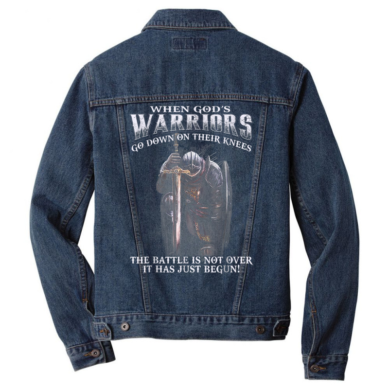 When God Is Warriors Go Down On Their Knees The Battle T Shirt Men Denim Jacket | Artistshot