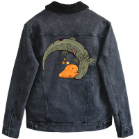 Scp 999 + Scp 682 Tickle Monster + Hard To Destroy Reptile Unisex Sherpa-lined Denim Jacket | Artistshot