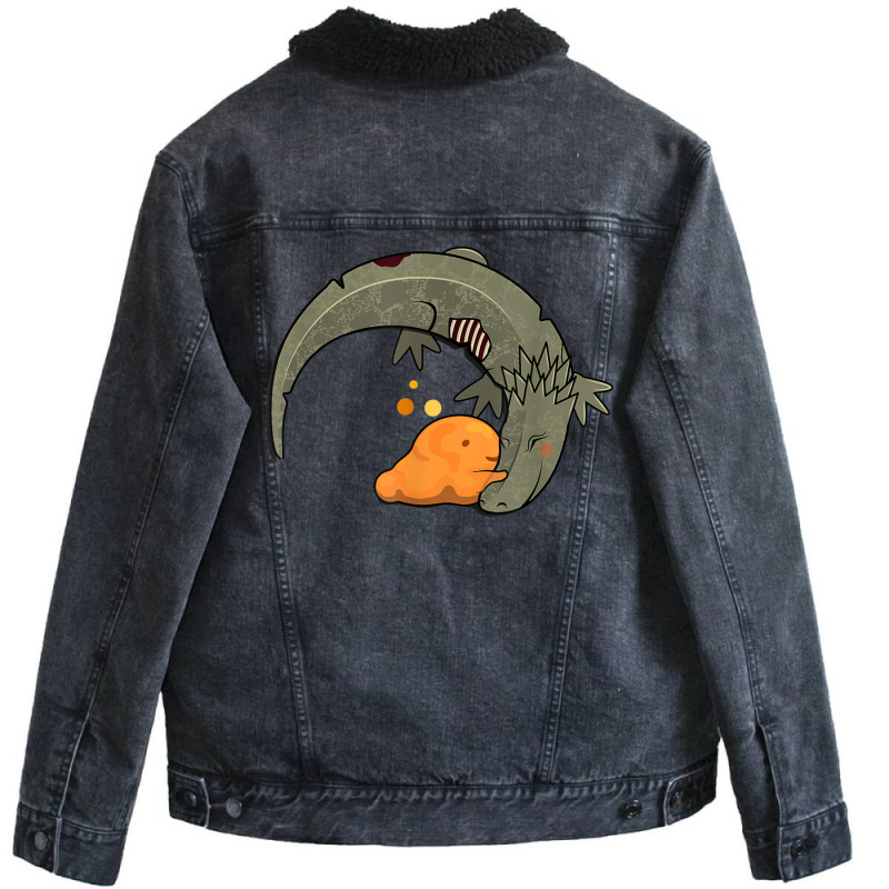 Scp 999 + Scp 682 Tickle Monster + Hard To Destroy Reptile Unisex Sherpa-Lined Denim Jacket by JemmaLyna | Artistshot