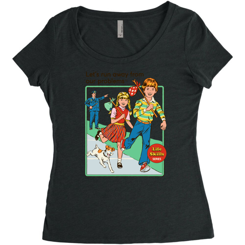 Let's Run Away Women's Triblend Scoop T-shirt by JosephCatalano | Artistshot