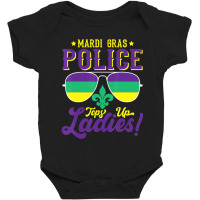 Funny Sunglasses Police Costume Mardi Gras Baby Bodysuit | Artistshot