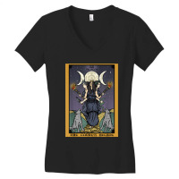 The Goddess Hecate Tarot Card Triple Moon Wiccan Pagan Witch Women's V-neck T-shirt | Artistshot