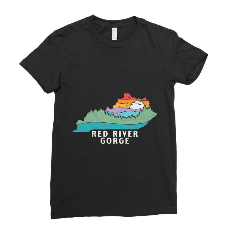 Red River Gorge Kentucky Outdoors State Nature Retro Ladies Fitted T-Shirt by degreesgunner | Artistshot