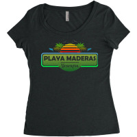 Playa Maderas Beach Nicaragua Palm Trees Sunset Summer Have Women's Triblend Scoop T-shirt | Artistshot