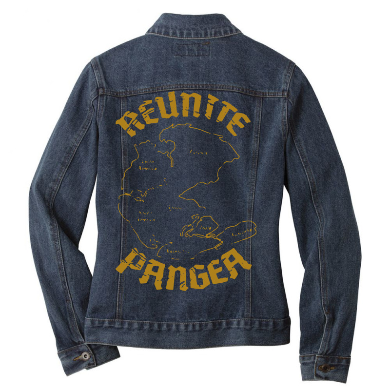 Reunite Pangea World Map History Tectonics Funny Ladies Denim Jacket. By  Artistshot