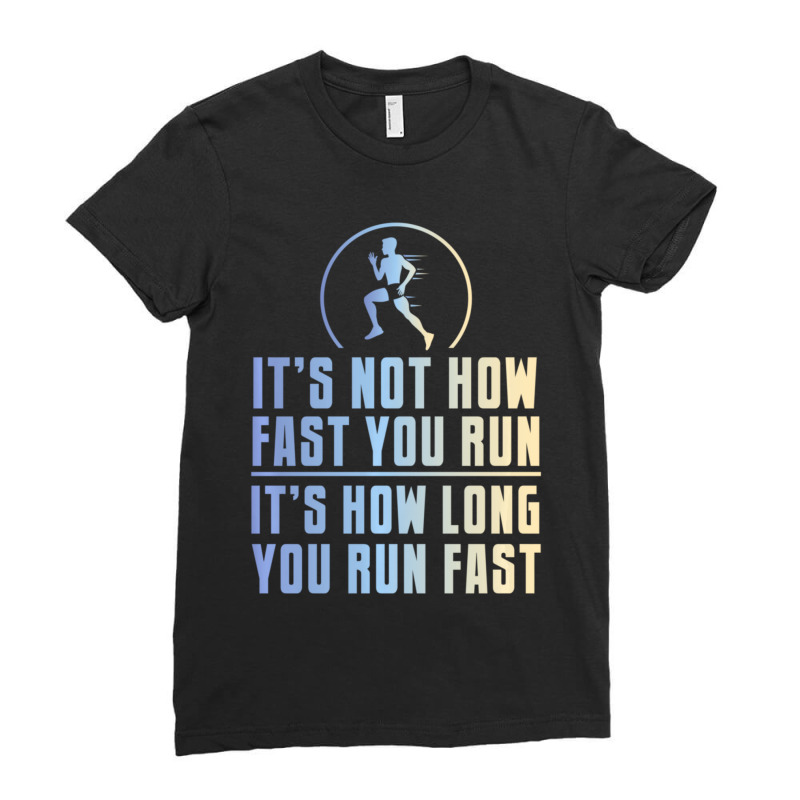 Funny Long Distance Runner Xc Coach Cross Country Gift Ladies Fitted T-Shirt by behindcedar22 | Artistshot