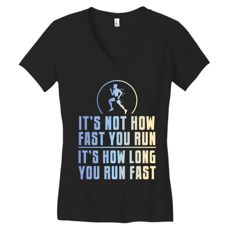 Funny Long Distance Runner Xc Coach Cross Country Gift Women's V-Neck T-Shirt by behindcedar22 | Artistshot