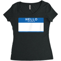 Hello My Name Is Blank Nametag Funny Novelty Women's Triblend Scoop T-shirt | Artistshot