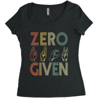 Zero Given Vintage 0 Fucks Given Sign Language Women's Triblend Scoop T-shirt | Artistshot