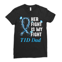 Her Fight Is My Fight T1d Dad Type 1 Diabetes Awareness Raglan Basebal Ladies Fitted T-shirt | Artistshot