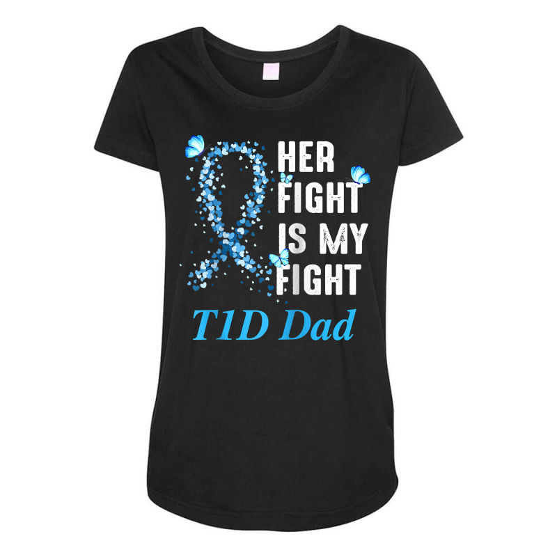 Her Fight Is My Fight T1d Dad Type 1 Diabetes Awareness Raglan Basebal Maternity Scoop Neck T-shirt by towamingle | Artistshot