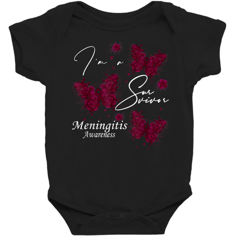 I'm A Survivor Meningitis Awareness Butterfly T Shirt Baby Bodysuit by anitrasargisg5b | Artistshot