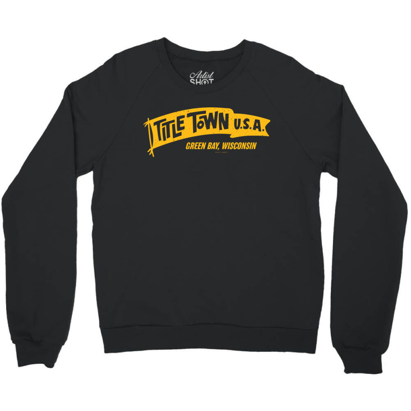 Packers Vintage Titletown Flag Yellow Crewneck Sweatshirt by ekukaevelsy | Artistshot