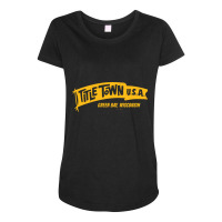 Packers Vintage Titletown Flag Yellow Maternity Scoop Neck T-shirt | Artistshot