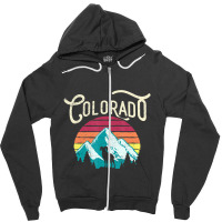 Retro Colorado Co Mountains Wildlife Bighorn Sheep Zipper Hoodie | Artistshot