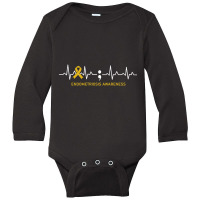 Endometriosis Awareness Heartbeat - In This Family We Fight Together-f Long Sleeve Baby Bodysuit | Artistshot