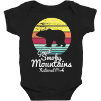 Retro Great Smoky Mountains National Park Tn Bear Baby Bodysuit | Artistshot