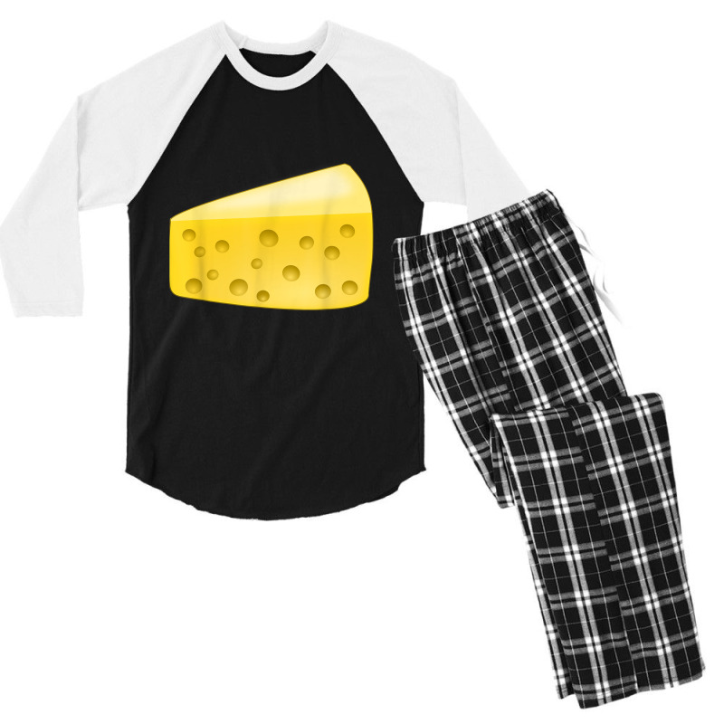 Cheese Wedge Costume  Matching Pair With Wine Costume Men's 3/4 Sleeve Pajama Set | Artistshot