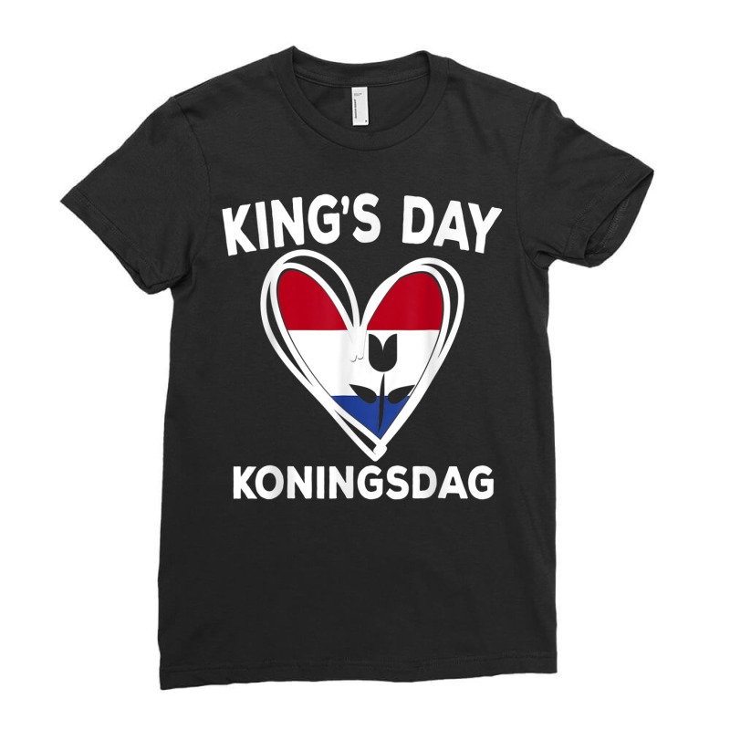 Koningsdag Netherlands 2022 Tulip Heart Kings Day Amsterdam T Shirt Ladies Fitted T-Shirt by nasson | Artistshot