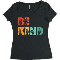 Be Kind Hand Signal Sign Language Unity Day Anti Bullying Premium T Sh Women's Triblend Scoop T-shirt | Artistshot