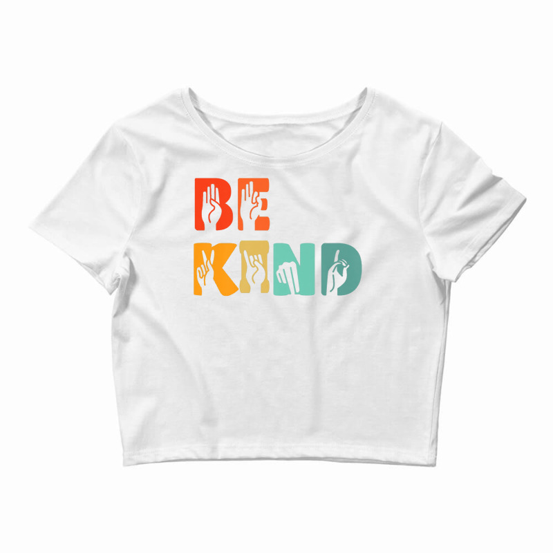 Be Kind Hand Signal Sign Language Unity Day Anti Bullying Premium T Sh Crop Top by atereabag | Artistshot