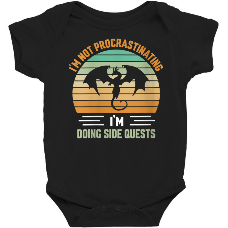 Womens I'm Not Procrastinating I'm Doing Side Quests Dragon V Neck T S Baby Bodysuit by zaeske | Artistshot