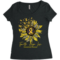 Endometriosis Awareness Awareness - Sunflower Faith Hope Love (2) Women's Triblend Scoop T-shirt | Artistshot