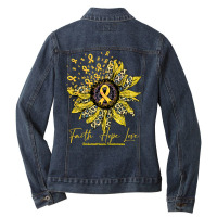 Endometriosis Awareness Awareness - Sunflower Faith Hope Love (2) Ladies Denim Jacket | Artistshot