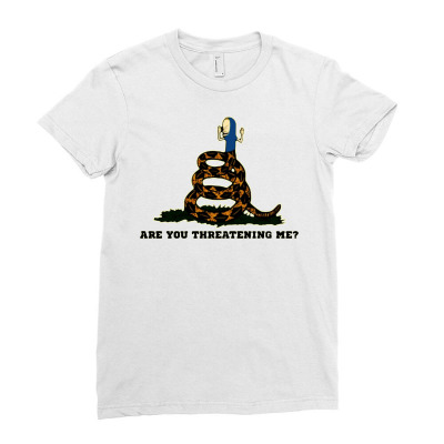 Gadsden Flag Beavis Are You Threatening Me Ladies Fitted T-shirt Designed By Jessicafreya