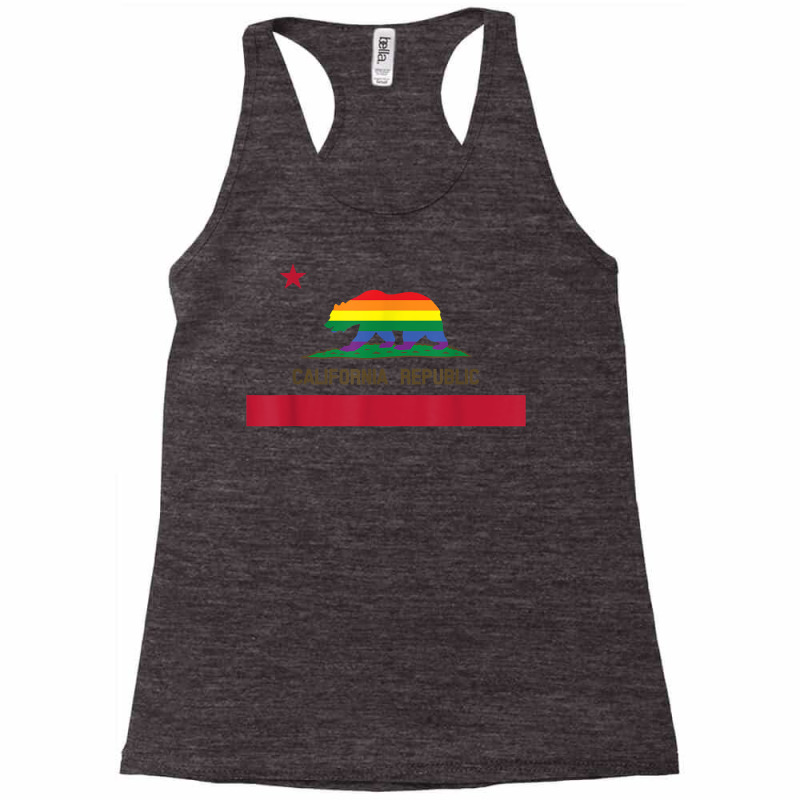 Lgbtq California Republic Rainbow Flag Gay Pride T Shirt Racerback Tank by anitrasargisg5b | Artistshot