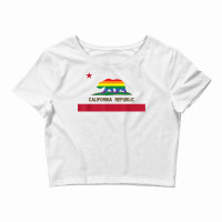 Lgbtq California Republic Rainbow Flag Gay Pride T Shirt Crop Top | Artistshot