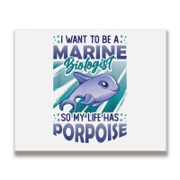 Marine Biologist Life Has Porpoise T Shirt Metal Print Horizontal | Artistshot