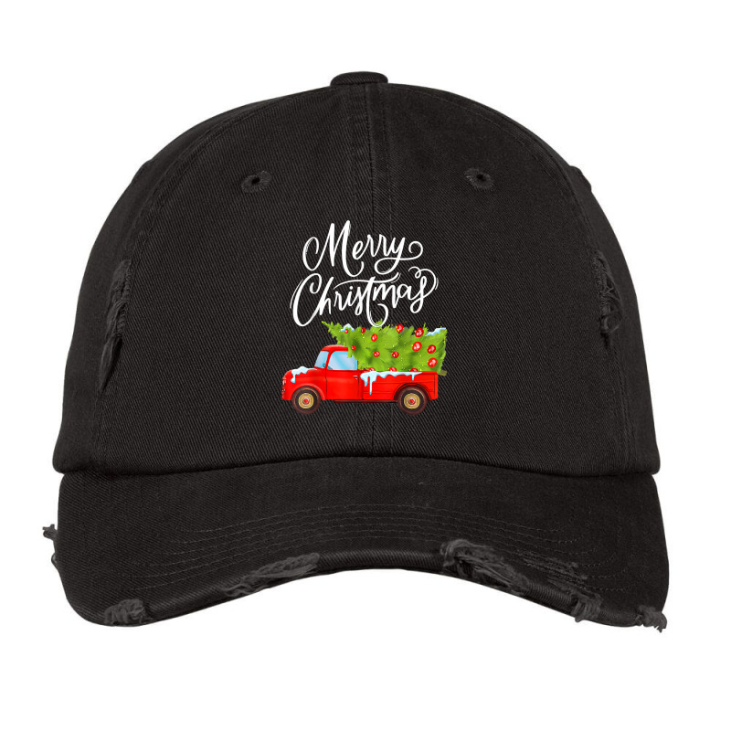 Merry Christmas Vintage Wagon Red Truck Holiday Family T Shirt Vintage Cap by toraprqwfg | Artistshot