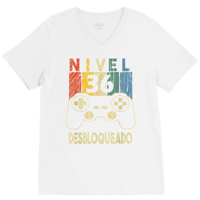 Nivel 36 Desbloqueado Gamer 36 Años T Shirt V-Neck Tee by mosesswabyhi | Artistshot