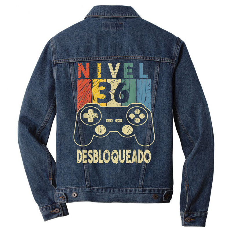 Nivel 36 Desbloqueado Gamer 36 Años T Shirt Men Denim Jacket by mosesswabyhi | Artistshot