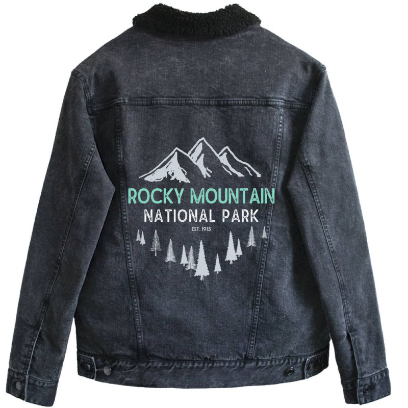 Rocky Mountain Vintage National Park Unisex Sherpa-lined Denim Jacket | Artistshot