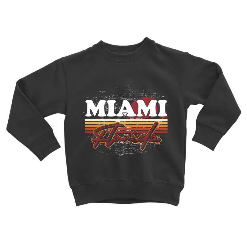 Fl Miami Retro Sunset Summer Florida State Florida Toddler Sweatshirt | Artistshot