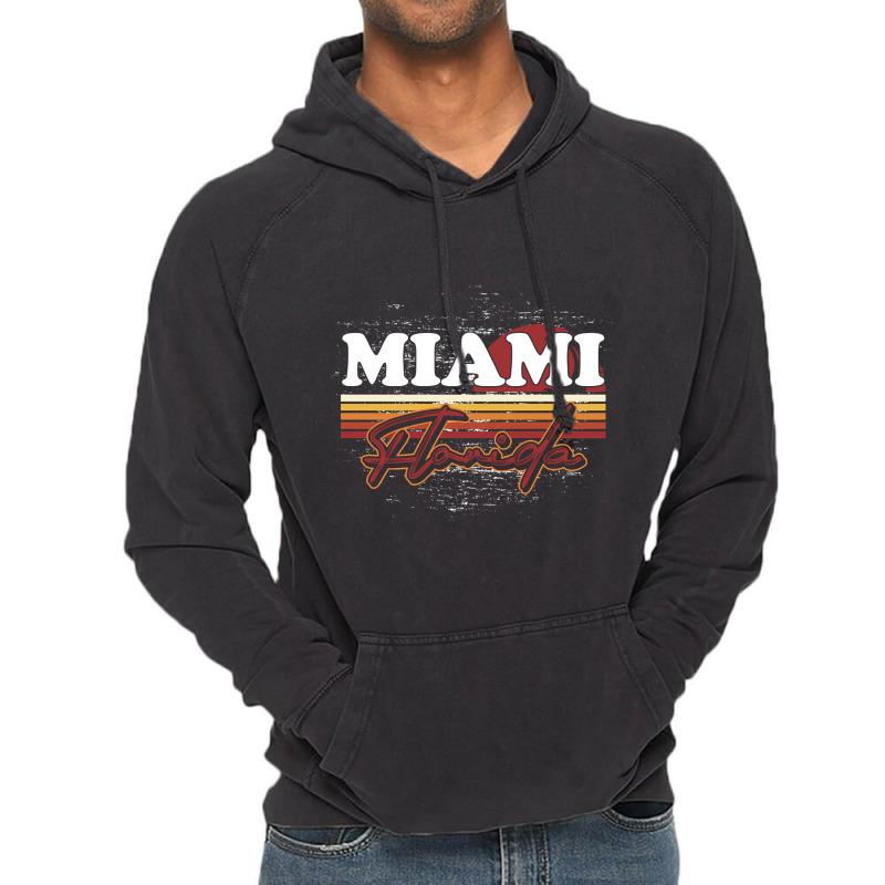 Fl Miami Retro Sunset Summer Florida State Florida Vintage Hoodie | Artistshot