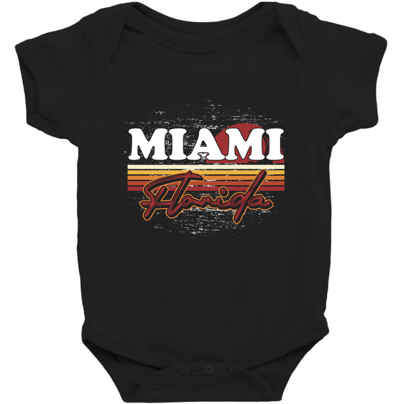 Fl Miami Retro Sunset Summer Florida State Florida Baby Bodysuit | Artistshot